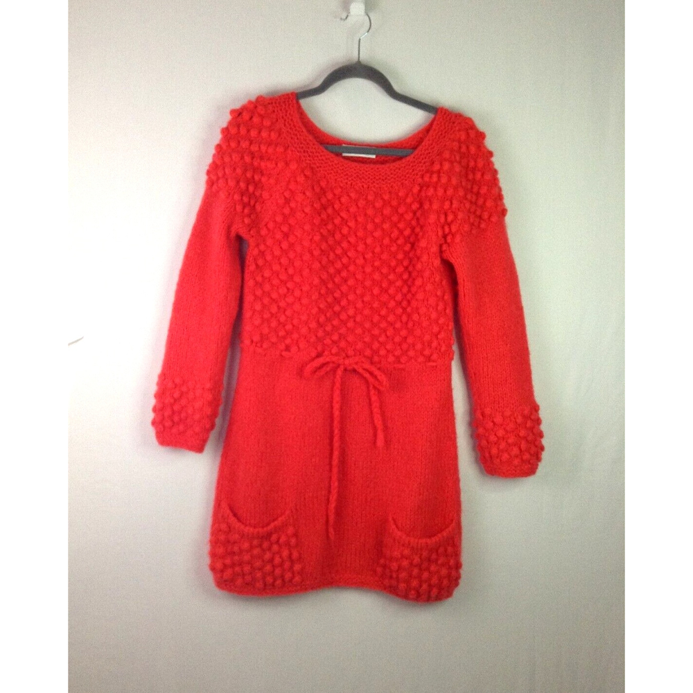 PAUL & JOE Orange Soft Wool Knit Dress Paris Bust 33in
